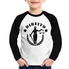 Camiseta Raglan Infantil Direito Justiça Manga Longa - Foca na Moda