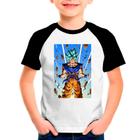 Camiseta Raglan Infantil Dragon Ball Z Anime Desenho 08