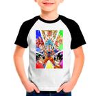 Camiseta Raglan Infantil Dragon Ball Z Anime Desenho 09