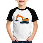 Camiseta Raglan Infantil Escavadeira - Foca na Moda