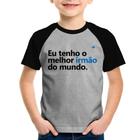 Camiseta Raglan Infantil Eu tenho o melhor irmão do mundo - Foca na Moda