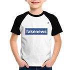 Camiseta Raglan Infantil fakenews - Foca na Moda