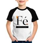 Camiseta Raglan Infantil Fé todos os dias - Foca na Moda