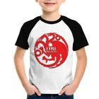 Camiseta Raglan Infantil Fire and Blood Targaryen - Foca na Moda
