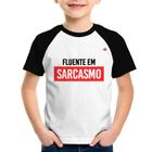 Camiseta Raglan Infantil Fluente em sarcasmo - Foca na Moda