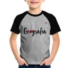 Camiseta Raglan Infantil Geografia por amor - Foca na Moda