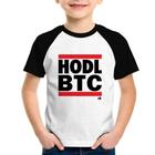Camiseta Raglan Infantil Hodl BTC - Foca na Moda