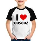 Camiseta Raglan Infantil I love cuscuz - Foca na Moda