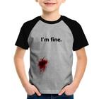 Camiseta Raglan Infantil I'm fine - Foca na Moda