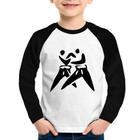 Camiseta Raglan Infantil Judô Jiu Jitsu Manga Longa - Foca na Moda