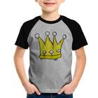 Camiseta Raglan Infantil King and Queen Crown - Foca na Moda