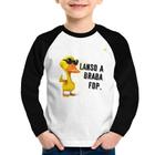 Camiseta Raglan Infantil Lanso a braba fdp Manga Longa - Foca na Moda