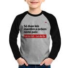 Camiseta Raglan Infantil Lei de Gil e Lei do Ex Manga Longa - Foca na Moda