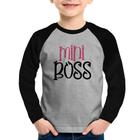 Camiseta Raglan Infantil Mini Boss Manga Longa - Foca na Moda