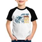 Camiseta Raglan Infantil My First Car Was A Motorcycle - Foca na Moda