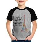 Camiseta Raglan Infantil Não me leve a mal, me leve para viajar - Foca na Moda