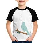 Camiseta Raglan Infantil Passarinho Cantando - Foca na Moda