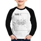 Camiseta Raglan Infantil Player 1 Controle Joystick Manga Longa - Foca na Moda