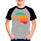 Camiseta Raglan Infantil Preto Cinza Bike Bicicleta 03