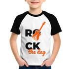 Camiseta Raglan Infantil Rock the day - Foca na Moda