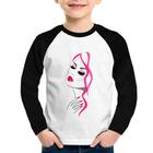 Camiseta Raglan Infantil Salão De Beleza Maquiagem Manga Longa - Foca na Moda