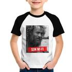 Camiseta Raglan Infantil Sem Wi-Fi - Foca na Moda