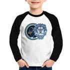 Camiseta Raglan Infantil Signo Leão Astrologia Manga Longa - Foca na Moda