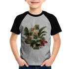 Camiseta Raglan Infantil Think Green - Foca na Moda