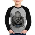 Camiseta Raglan Infantil Walter White Tattoo Heisenberg Manga Longa - Foca na Moda