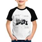 Camiseta Raglan Infantil Xadrez - Foca na Moda