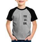 Camiseta Raglan Infantil You go girl - Foca na Moda