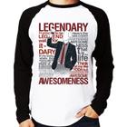 Camiseta Raglan Legendary Awesomeness Manga Longa - Foca na Moda