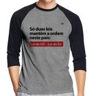 Camiseta Raglan Lei de Gil e Lei do Ex Manga 3/4 - Foca na Moda