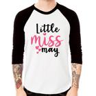 Camiseta Raglan Little miss may Manga 3/4 - Foca na Moda