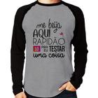 Camiseta Raglan Me beija aqui rapidão Manga Longa - Foca na Moda