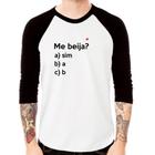 Camiseta Raglan Me beija Manga 3/4 - Foca na Moda