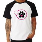 Camiseta Raglan Medicina Veterinária Patinha - Foca na Moda