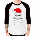 Camiseta Raglan Merry Christmas Manga 3/4 - Foca na Moda