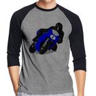 Camiseta Raglan Moto Corrida Manga 3/4 - Foca na Moda