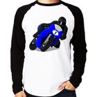 Camiseta Raglan Moto Corrida Manga Longa - Foca na Moda