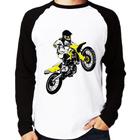 Camiseta Raglan Motocross Jump Manga Longa - Foca na Moda