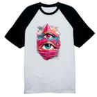 Camiseta Raglan Olho de Horus no ceu Street Art