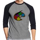 Camiseta Raglan Paint Colors Artboard Manga 3/4 - Foca na Moda