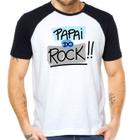 Camiseta raglan papai do rock and roll musica camisa pai