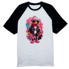 Camiseta Raglan Patinho Pink Guitarrista Rock