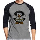 Camiseta Raglan Pinguim Judô Manga 3/4 - Foca na Moda