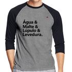 Camiseta Raglan Receita Cerveja Manga 3/4 - Foca na Moda