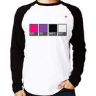 Camiseta Raglan Rock Color Guide Manga Longa - Foca na Moda