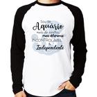 Camiseta Raglan Sou de Aquário Manga Longa - Foca na Moda