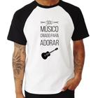 Camiseta Raglan Sou músico criado para adorar - Foca na Moda